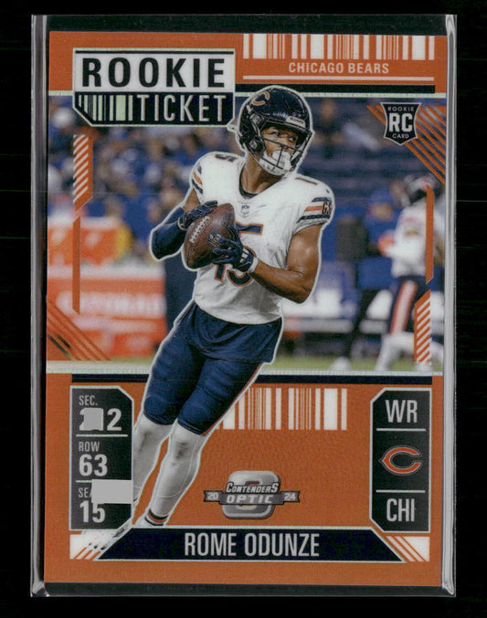Rome Odunze 2024 Contenders Optic Orange 25/75 Rookie Ticket