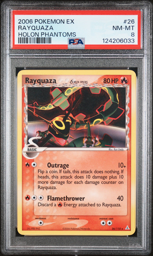 Rayquaza 2006 Pokemon Ex Holon Phantoms #26 Holon Phantoms PSA 8