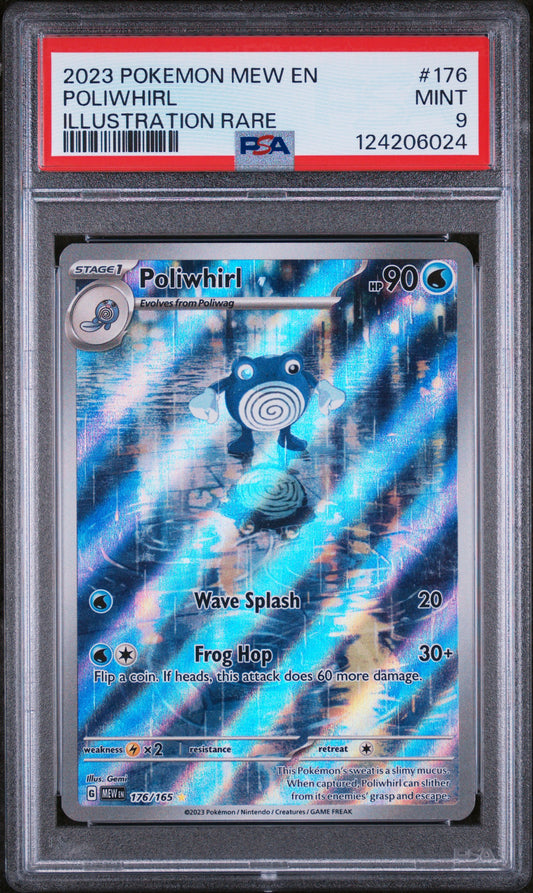 Poliwhirl 2023 Pokemon Mew En-151 #176 Illustration Rare PSA 9