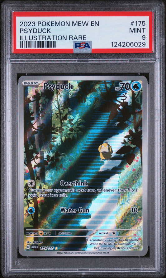 Psyduck 2023 Pokemon Mew En-151 #175 Illustration Rare PSA 9