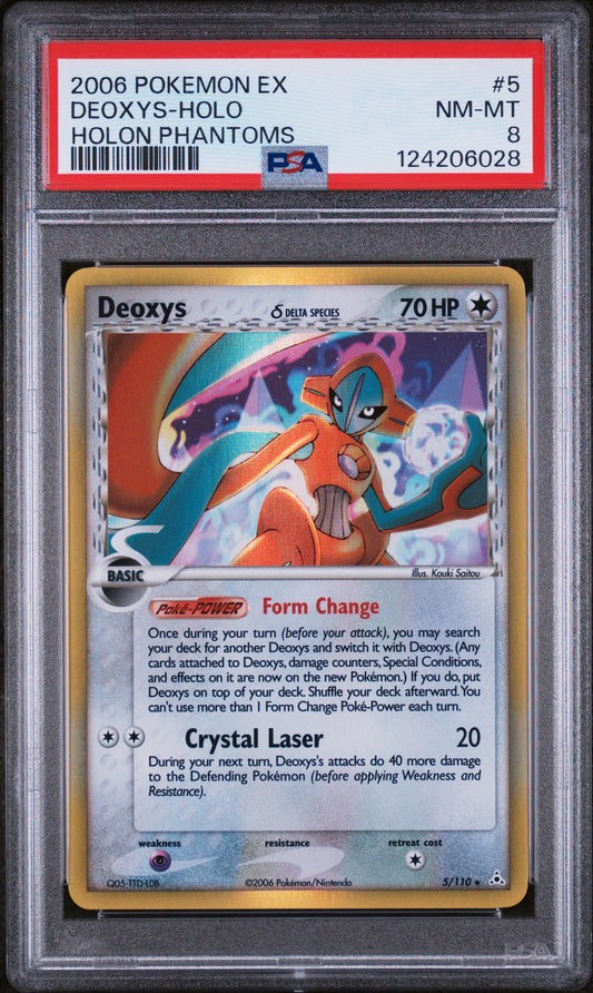 Deoxys-Holo 2006 Pokemon Ex Holon Phantoms #5 Holon Phantoms PSA 8