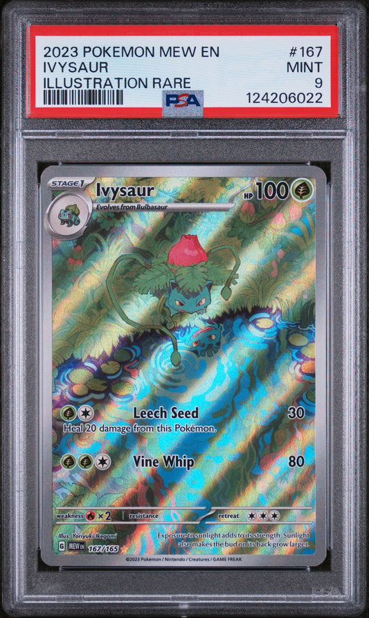 Ivysaur 2023 Pokemon Mew En-151 #167 Illustration Rare PSA 9
