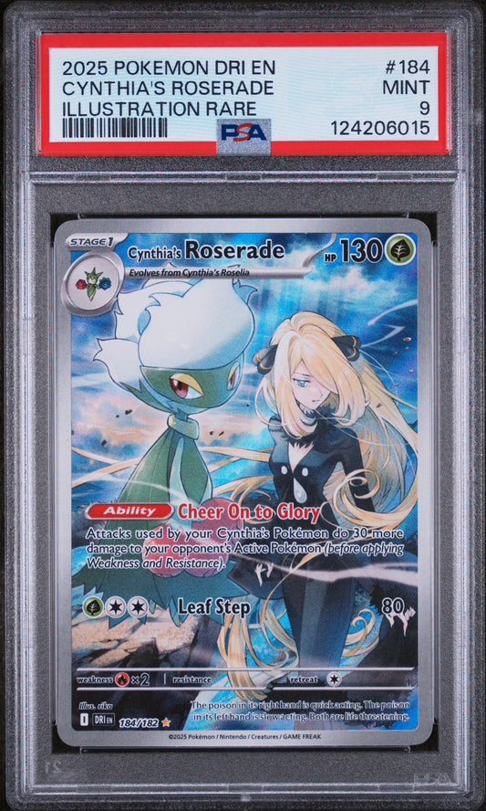 Cynthia'S Roserade 2025 Pokemon Dri En-DR #184 Illustration Rare PSA 9