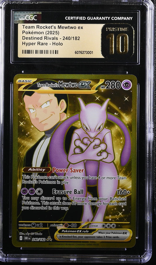Team Rocket's Mewtwo ex 2025 Destined Rivals #240/182 CGC 10