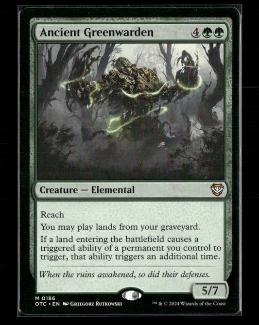 Ancient Greenwarden Commander: Outlaws of Thunder Junction #186