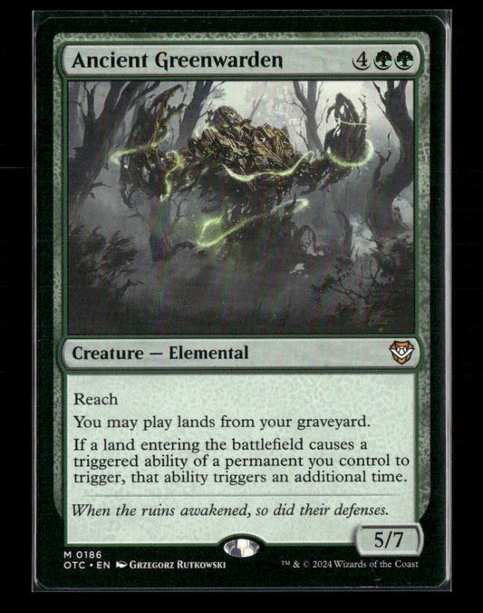 Ancient Greenwarden Commander: Outlaws of Thunder Junction #186
