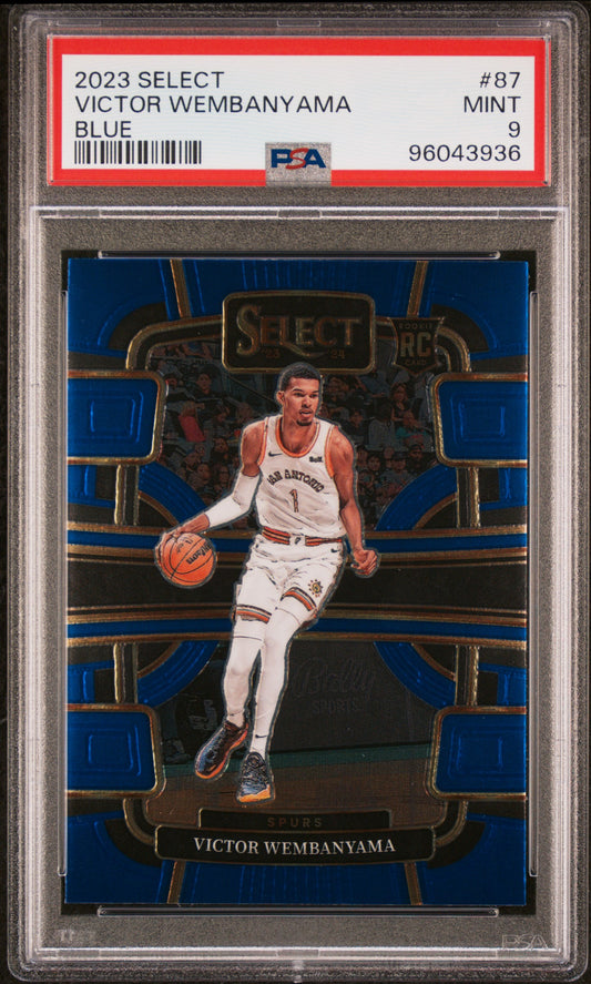 Victor Wembanyama 2023 Panini Select #87 Blue PSA 9
