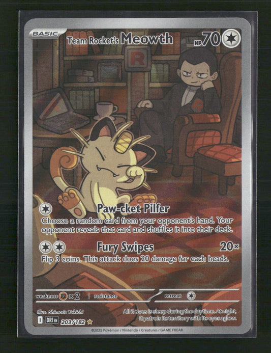 Team Rocket's Meowth SV10: Destined Rivals #203/182