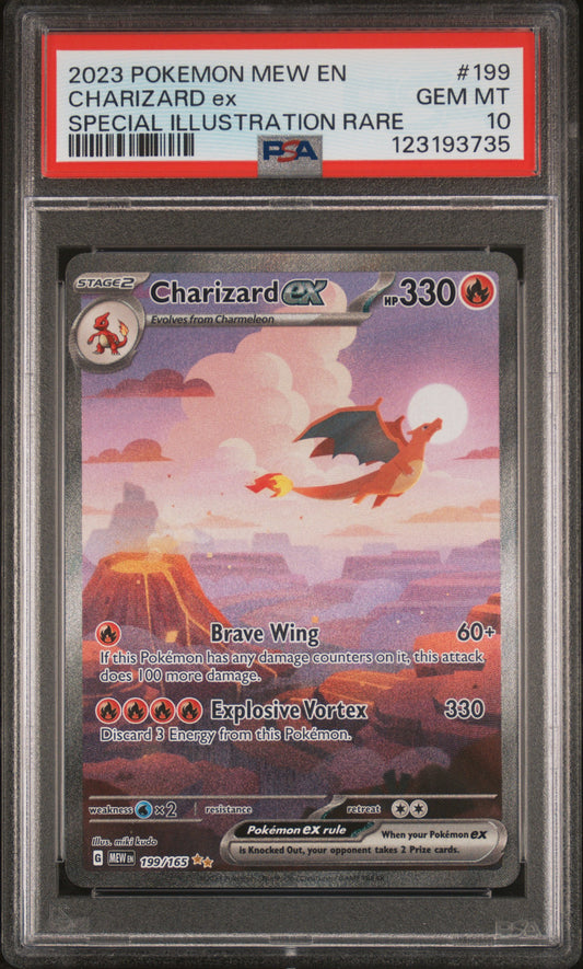 Charizard Ex 2023 Pokemon Mew En-151 #199 Special Illustration Rare PSA 10