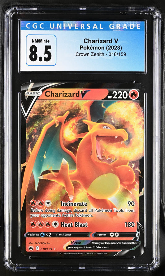 Charizard V 2023 Crown Zenith #018/159 CGC 8.5