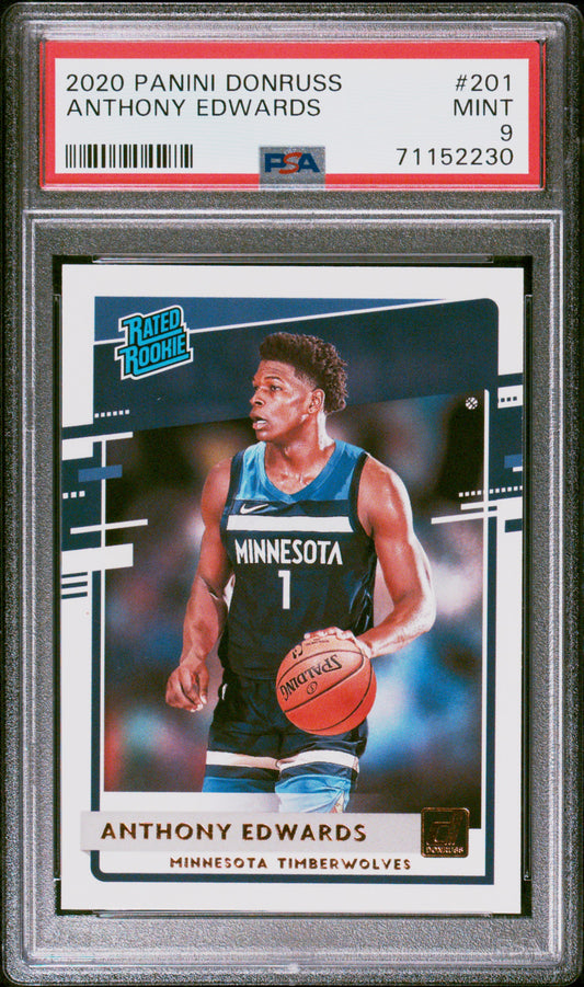 Anthony Edwards 2020 Panini Donruss #201 PSA 9