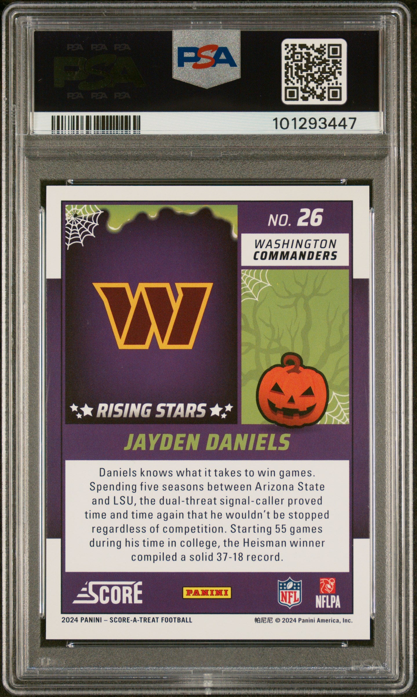 Jayden Daniels 2024 Panini Score-A-Treat Rising Stars #26 PSA 10