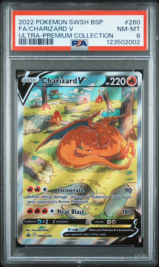 Charizard V 2022 Pokemon Swsh BSP #260 Ultra-Premium Collection PSA 8