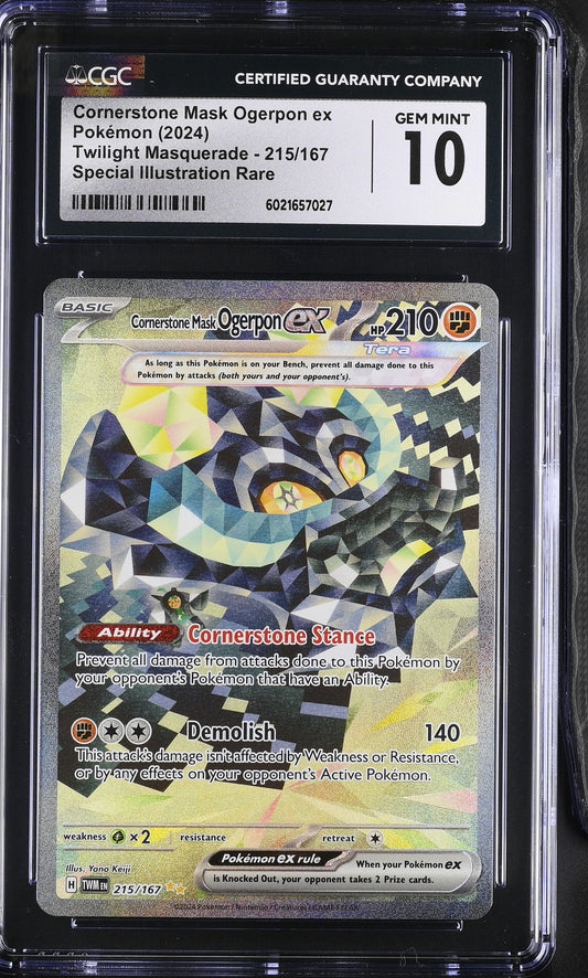 Cornerstone Mask Ogerpon ex 2024 Twilight Masquerade #215/167 CGC 10