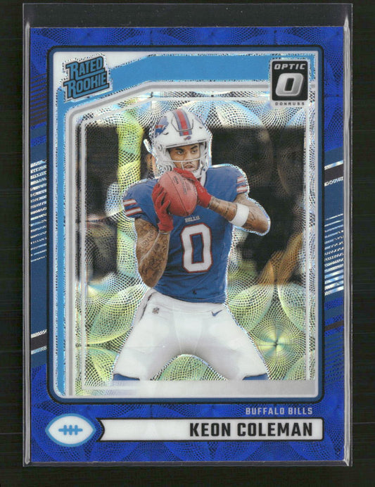 Keon Coleman 2024 Donruss #358 Optic Rated Rookies Preview Blue Scope
