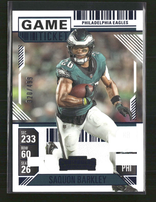 Saquon Barkley 2024 Panini Contenders #80 Game Ticket Blue