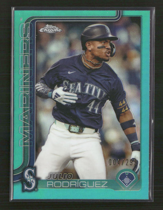 Julio Rodríguez 2025 Topps Chrome #261 Aqua Lava Refractors