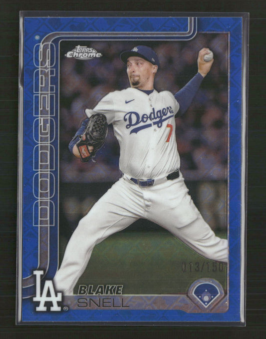 Blake Snell 2025 Topps Chrome Logofractor Edition #175 Blue Refractors