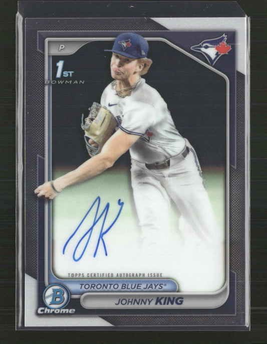 Johnny King 2024 Bowman Draft #CPA-JKI Chrome Prospect Autographs Refractor