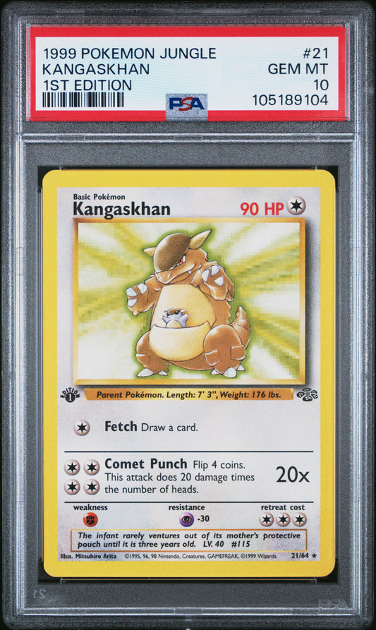 Kangaskhan 1999 Pokemon Jungle #21 1st Edition PSA 10