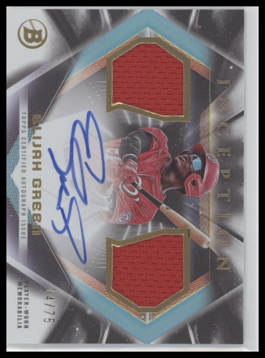 Elijah Green 2023 Bowman Inception #IADR-EG Autograph Dual Relics #/75