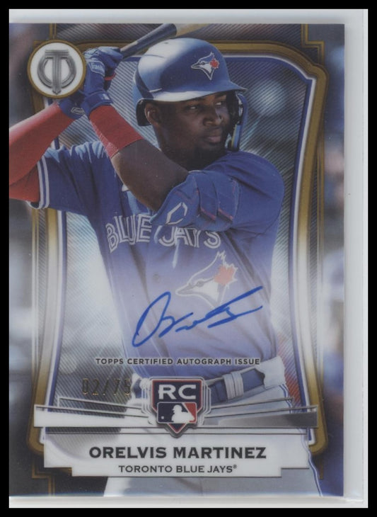 Orelvis Martinez 2025 Topps Tribute #TA-OM Tribute Autographs Gold #/75