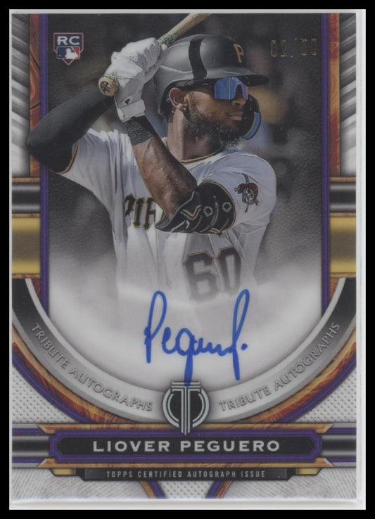 Liover Peguero 2023 Topps Tribute #TA-LP Tribute Autographs Purple #/50