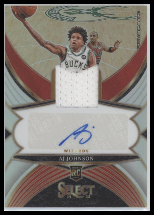 AJ Johnson 2024-25 Panini Select #RJA-AJJ Rookie Jersey Autographs #/199