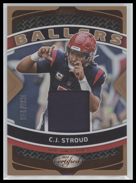 C.J. Stroud 2024 Panini Certified #CBM-CSD Certified Ballers Mirror Bronze #/149