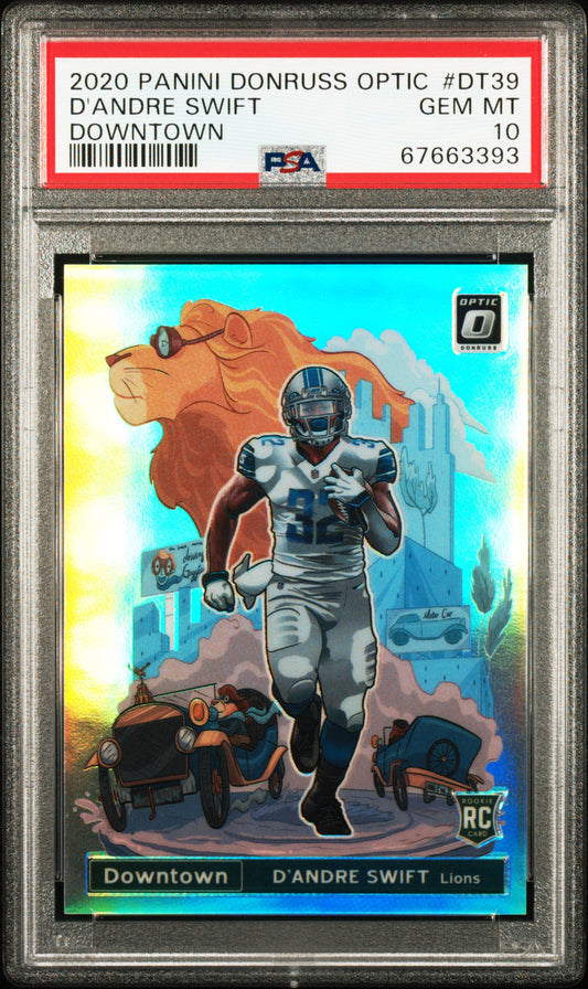 D'Andre Swift 2020 Panini Donruss Optic Downtown #DT39 Downtown PSA 10