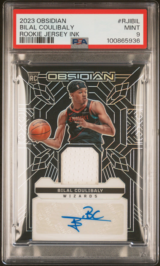 Bilal Coulibaly 2023 Panini Obsidian Rookie Jersey Ink #RJIBIL PSA 9