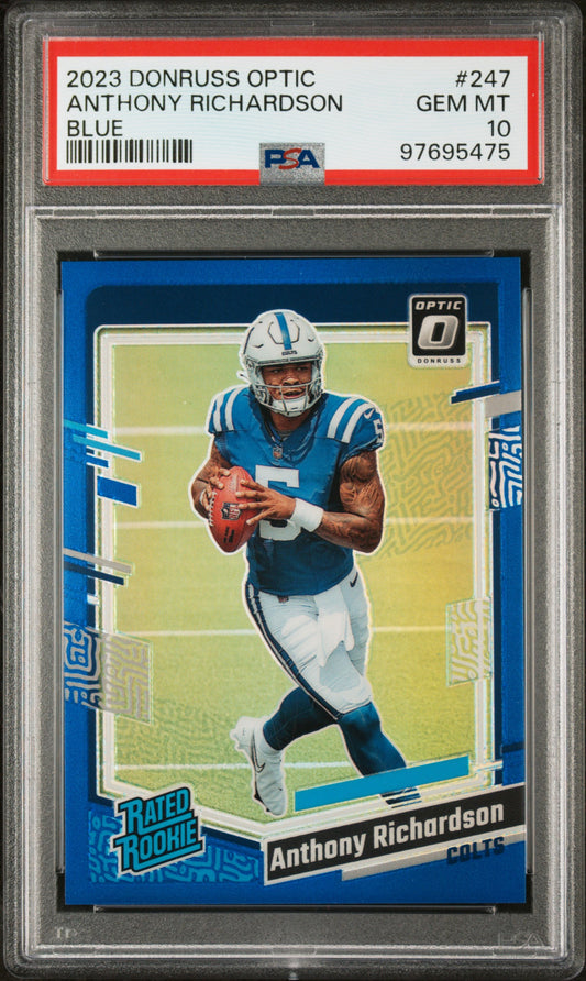 Anthony Richardson 2023 Panini Donruss Optic #247 Blue PSA 10