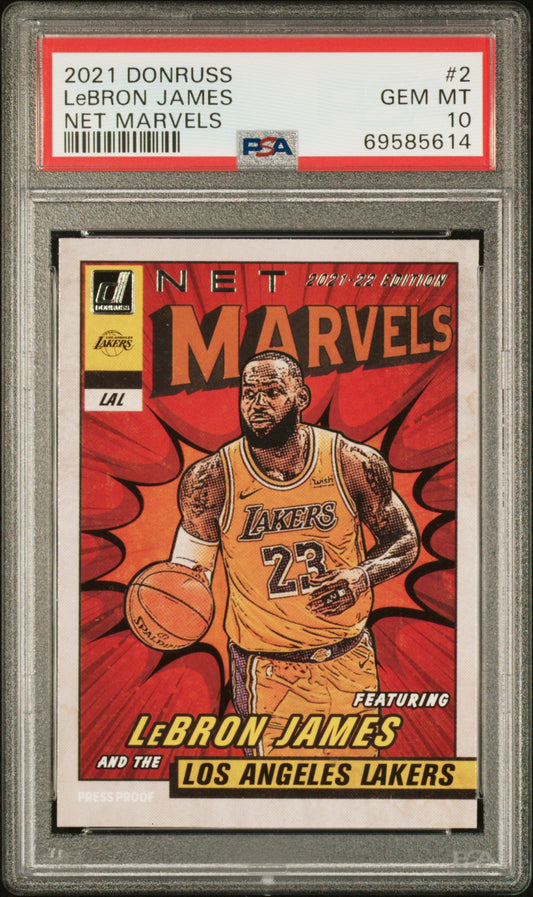 Lebron James 2021 Panini Donruss Net Marvels #2 Net Marvels PSA 10