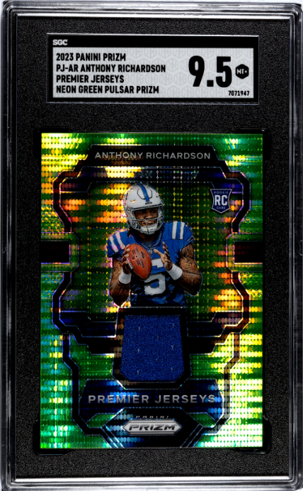Anthony Richardson 2023 Panini Prizm #PJ-AR Premier Jerseys Neon SGC 9.5