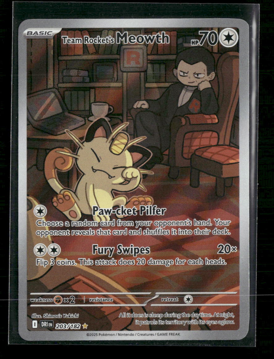 Team Rocket's Meowth SV10: Destined Rivals #203/182