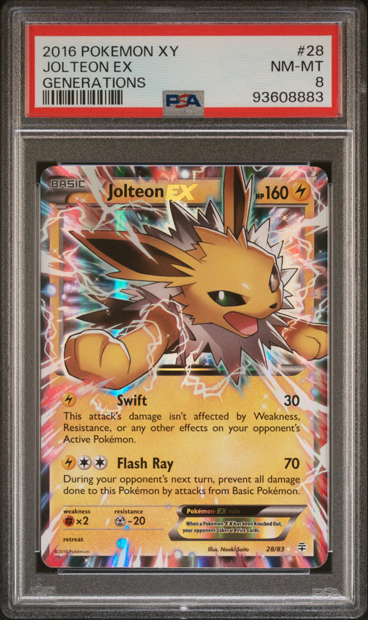 Jolteon Ex 2016 Pokemon Xy Generations #28 Generations PSA 8