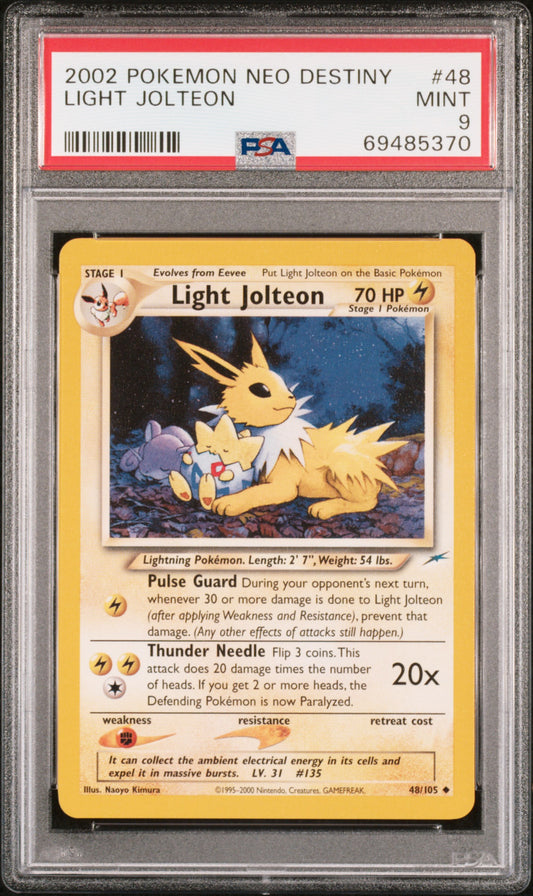 Light Jolteon 2002 Pokemon Neo Destiny #48 PSA 9
