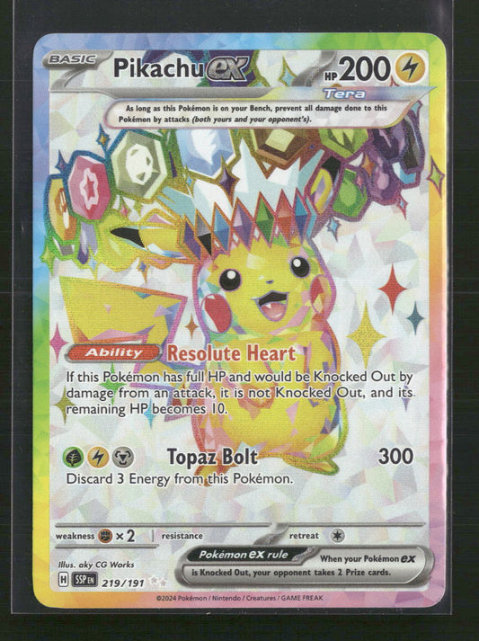 Pikachu ex SV08: Surging Sparks #219/191