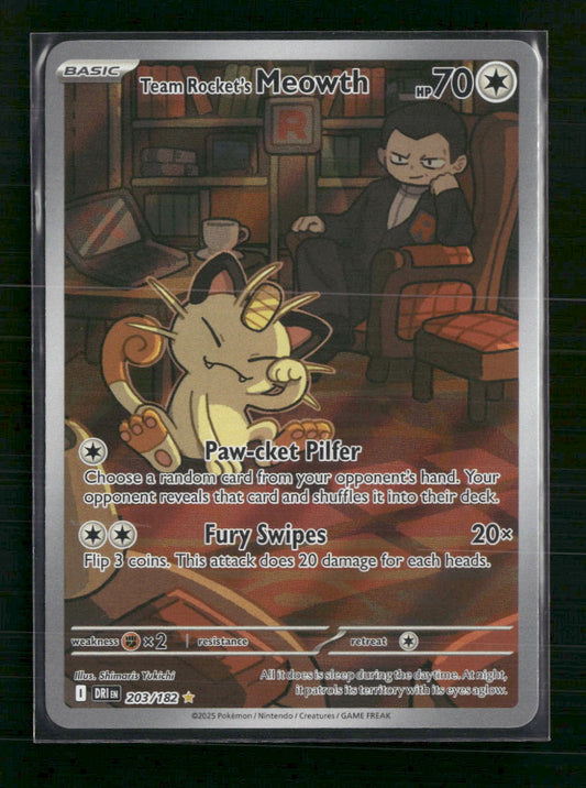 Team Rocket's Meowth SV10: Destined Rivals #203/182