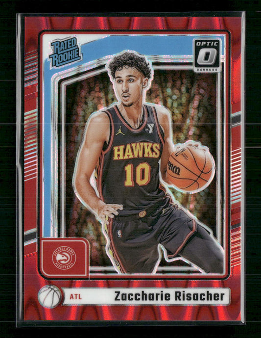 Zaccharie Risacher 2024-25 Donruss Optic #268 Red Seismic #/149