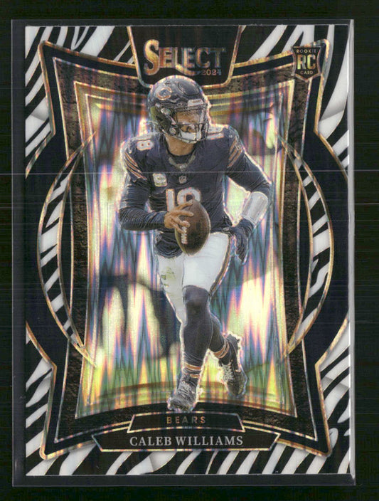 Caleb Williams 2024 Panini Select #25 Zebra Prizm