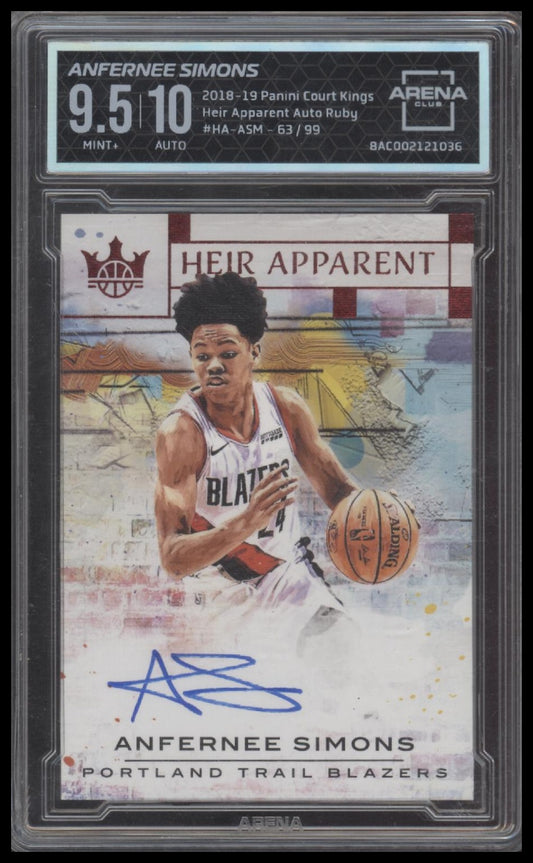 Anfernee Simons 2018-19 Panini Court Kings #HA-ASM Heir Apparent Ruby #/99