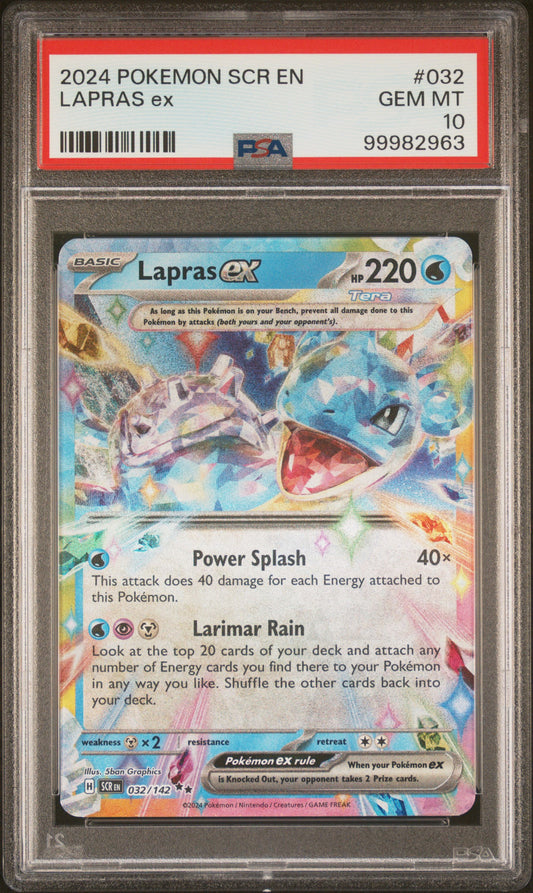 Lapras Ex 2024 Pokemon Scr En-Stellar Crown #032 PSA 10