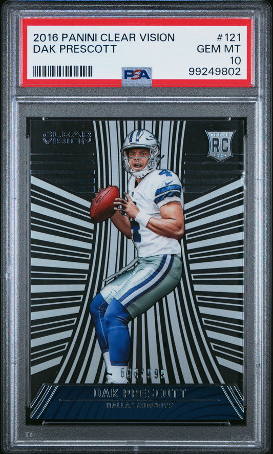 Dak Prescott 2016 Panini Clear Vision #121 PSA 10