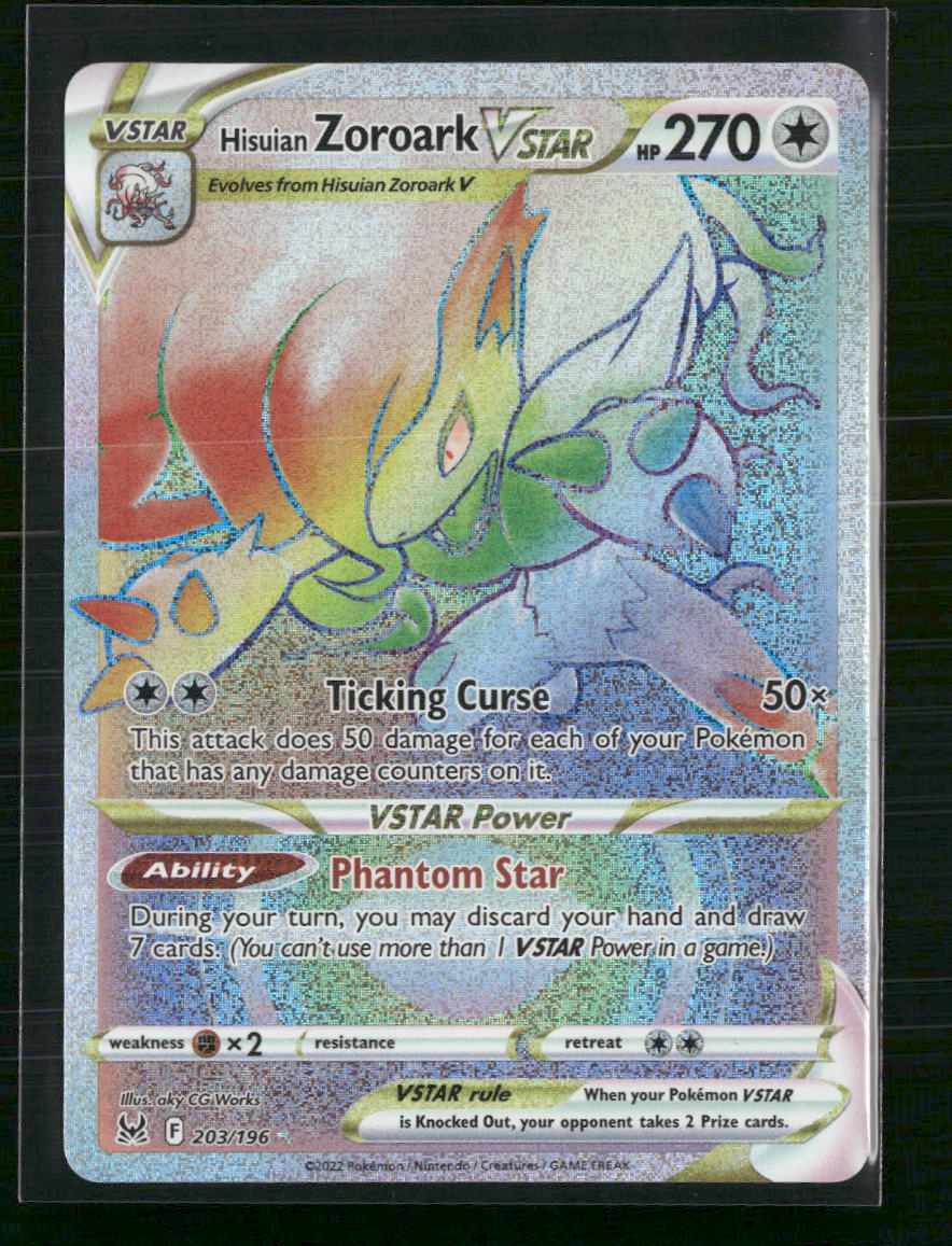 Hisuian Zoroark VSTAR (Secret) SWSH11: Lost Origin #203/196