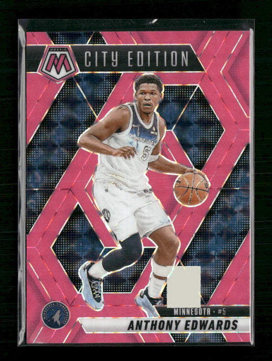 Anthony Edwards 2024-25 Panini Mosaic #279 Pink Fluorescent Mosaic #/10