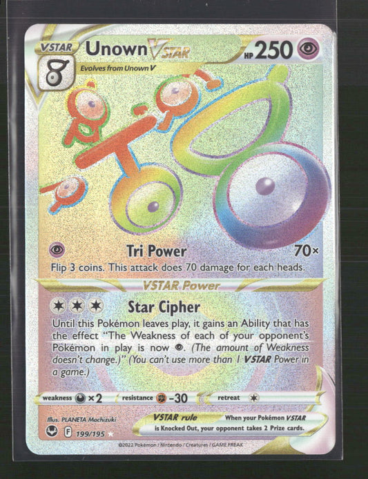 Unown VSTAR (Secret) SWSH12: Silver Tempest #199/195