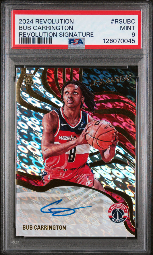 Bub Carrington 2024 Panini Revolution Revolution Signatures #RSUBC PSA 9