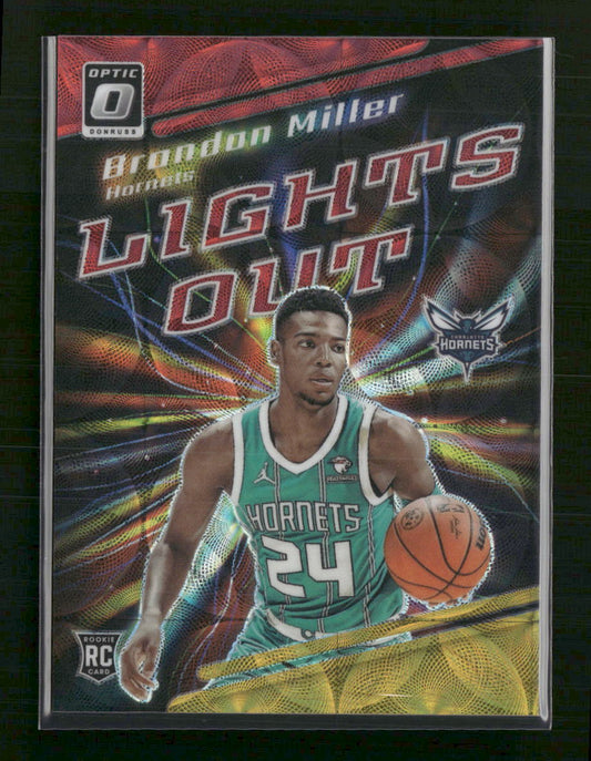 Brandon Miller 2023-24 Donruss Optic #2 Lights Out Red and Gold #/99