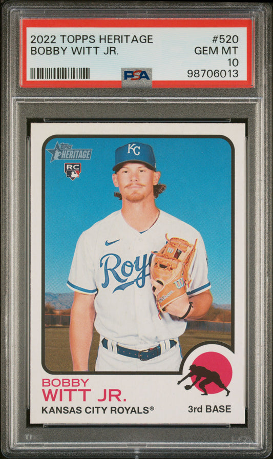 Bobby Witt Jr. 2022 Topps Heritage #520 PSA 10